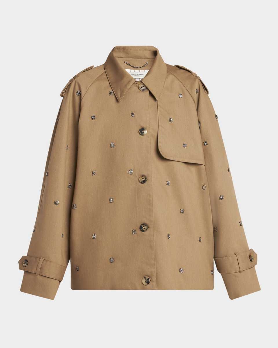 Journey Crystal-Embellished Short Trench Coat